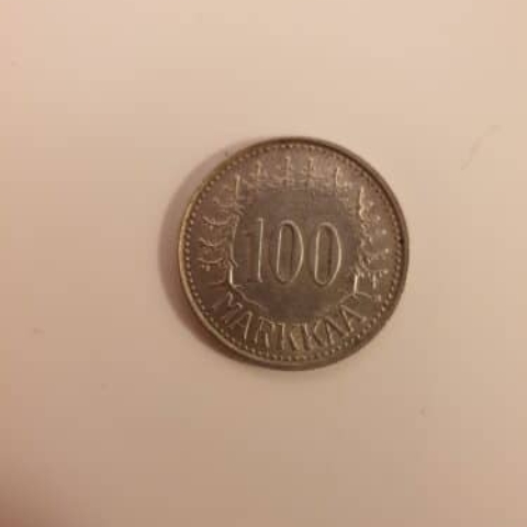 100 mk hopea kolikko