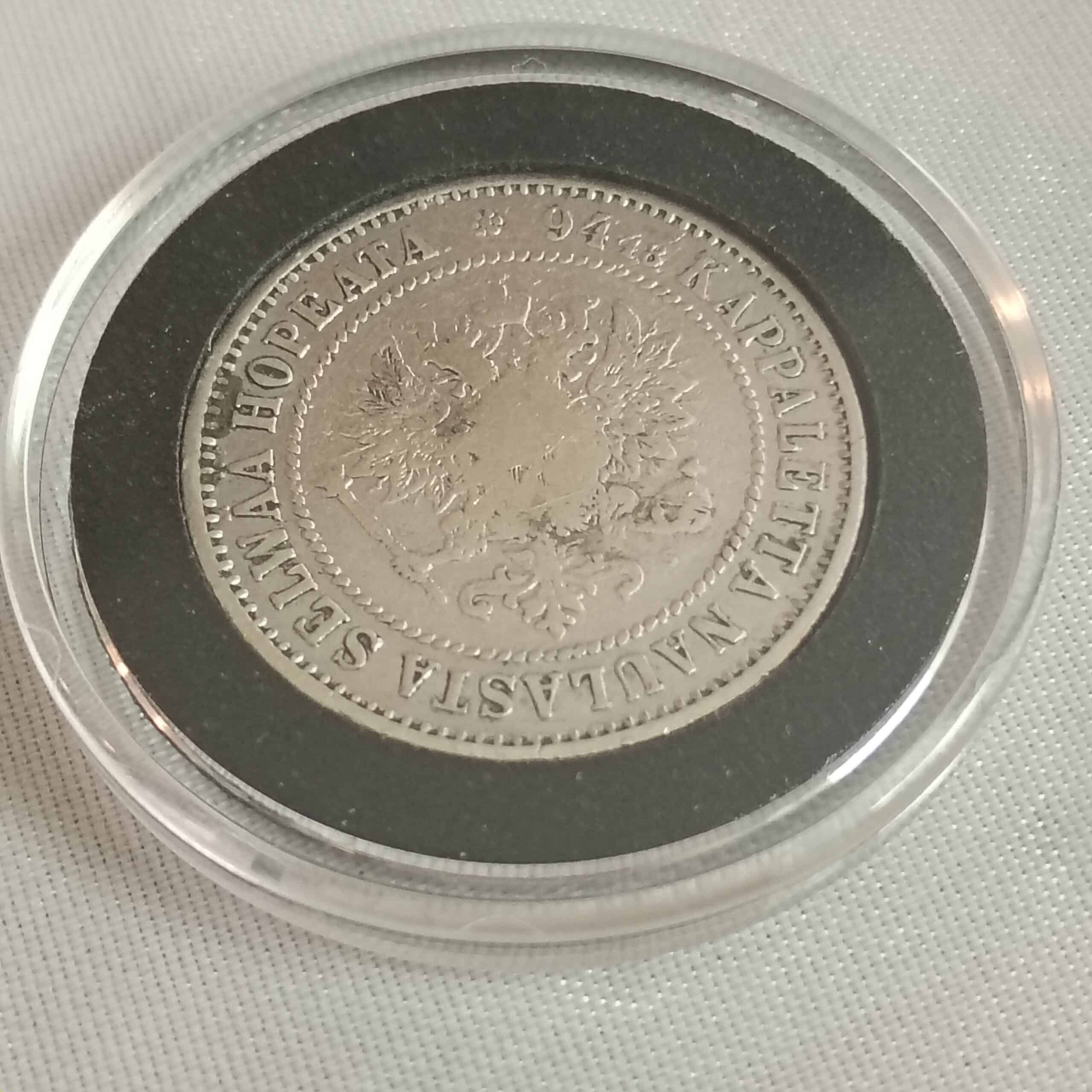 Suomi 1 Markka 1872 – Hopearaha, Suomen suuriruhtinaskunta - Image 2