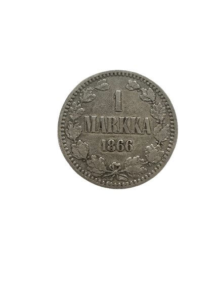 1 Markan kolikko v. 1866